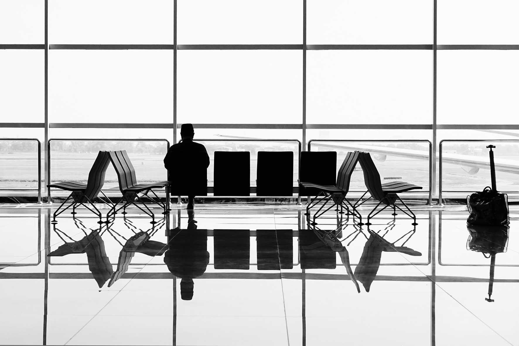 Airport terminal furniture and interior elements